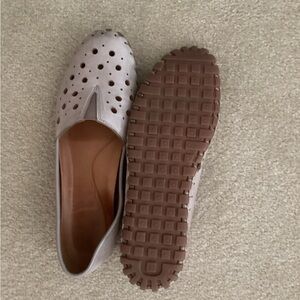 Women's Perforated Slip-On Loafers - Cream